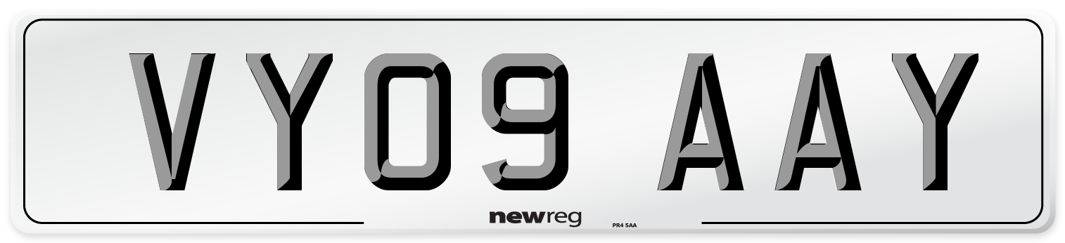 VY09 AAY Number Plate from New Reg